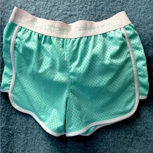 NEW - Calvin Klein Performance Shorts , Aqua - Size XS / tag is teen L / 12/14